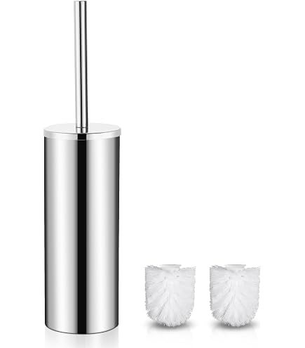 UlisemSet Da Bagno Con Portarotolo, Scopino E Portascopino, Con Ripiano A X L X P 69 X 25 X 18 Cm Argento 89021163