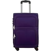 COSHANO Fabric Suitcase Trolley Hand Luggage Cabin Travel Airplane 4 Wheels 360&ordm; Rotating Accepted by All Airlines (Purple)