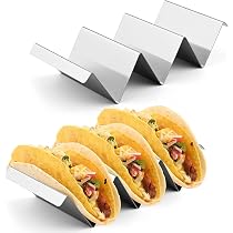 JIAAXYC Set De 2 Supports à Tacos En Métal - Porte Tacos Ondulé Pour Fêtes, Hot-Dogs Et Sandwichs