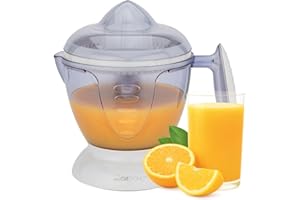 ‎CLATRONIC Clatronic® Saftpresse elektrisch | automatische Start-/Stoppfunktion | 1,2 Liter Orangensaftpresse | inkl. 2 Presskegel | Aromadeckel | Rechts-Linkslauf | Orangenpresse elektrisch | ZP 3066