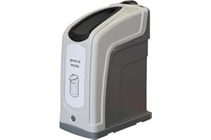 Glasdon Nexus 50 General Waste Bin – Plastic Bin for Non-Recyclable Waste – Slim 50-Litre General Waste Container – Ideal for Offices & Indoors - Flip Lid or Open Top (Open Top)