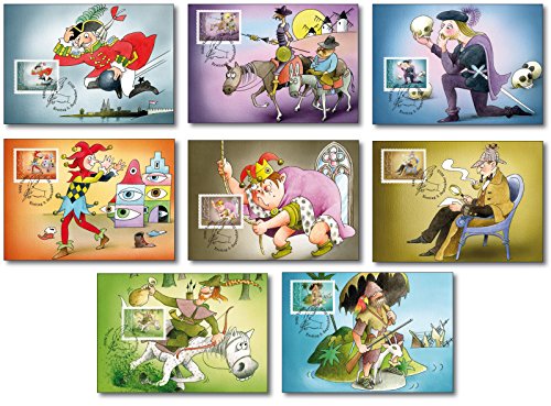 Preisvergleich Produktbild Berühmte Figuren aus der klassischen Literatur / Maximumkarte / Fürstentum Liechtenstein / Ersttagsstempel / Vaduz / Robin Hood / Till Eulenspiegel / Sherlock Holmes / märchenhaft ausgeführte Figuren / die größten Helden aus Geschichten