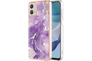 SAWIQPD Motorola Moto G53 5G Case, Glitter Sparkle Marble Effect Soft Silicone Phone Cover Slim Thin TPU Bumper Shockproof Scratch-resistant Shell Protective Back Case for Motorola Moto G53 5G, Purple