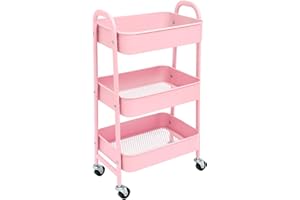 Mi Ko Mi Ka Estantería Metálica Modular de Almacenaje: Organización Versátil para Espacios Amplios y Compactos, 40 x 30 x 70cm - 10Kg por Balda (Rosa sin Asa)