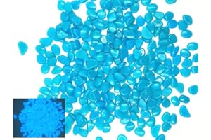 Hayodo Glow in The Dark Garden Pebbles Stone for Walkway Yard and Décor (Blue 400Pcs)