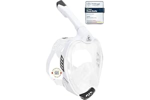 CRESSI Bali Full Face Mask - Maschera Snorkeling Integrale Unisex, Lente Ultra Chiara Anti Fog, 100% Silicone, Snorkel Dry con Valvole Sicurezza, Supporto Action Cam