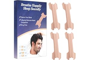 PUO Nasal Strips 100 Pieces Anti snoring Devices, Snoring Aid for Men and Women, Relieves Nasal Congestion Helps Reduce Snoring Residue-Free Removable Snore Strips
