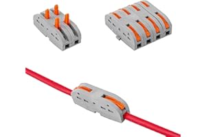Connecteurs de fil compacts, connecteurs d'épissage compacts Aigreat 25pcs, assortiment d'écrous à levier, répertoriés CE et conformes RoHS (25)