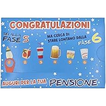 Biglietto di auguri per la pensione - Biglietto doppio con busta