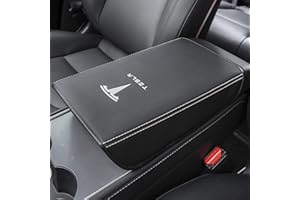 HommyFine Car Armrest Cover for Tesla Model 3 Model Y PU Leather Center Console Protector Pad Box Cover Mat for Model 3 2017-2023 Model Y 2020-2022 2023 (PU Black)