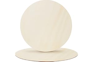 Belle Vous Discos de Madera Sin Acabado (Pack de 2) Rodajas de Madera de 60 cm - Recortes de Madera para Manualidades, Pintar, Pirograbado, Colgar en Puertas, Carteles, Navidad y Fiestas