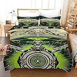 DOORWD Star Trek Green Parure de lit Housse de Couette 140x200cm Microfibre Comprend Deux taies d'oreiller 50 x 75 cm