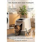 XXL B&uuml;y&uuml;k Boy Kapalı Kedi Tuvaleti, Filtreli ve K&uuml;rek Hediyeli, 59x41,5x47,5 cm - VN11097
