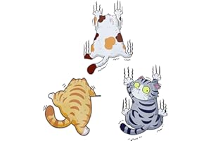 MUYAPAY Autocollant Chat Voiture, 3 Pièces Autocollant Voiture Humour, Décalcomanies Chat Mignon Autocollants de Voiture créatifs,Convientpour les murs de décoration voiture décorative etc