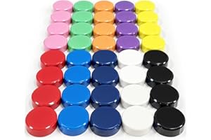 Qualsen 40 Piezas Imanes Nevera Multicolores，Imanes Potentes，Imanes Pizarra Mgnetica，Iman Nevera，Imanes para Pizarra Magnetica Blancas Pizarra Magnetica Nevera Oficina, Escuela (10 Colores)