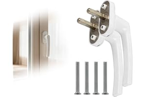 ECEOTHSY Aluminiowa klamka okienna, 2 szt. zabezpieczenie przed dziećmi, zamek okienny bez klucza i uchwyt okienny o długości trzpienia 35 mm, klamki do okien, drzwi tarasowych i balkonowych, klamki okienne