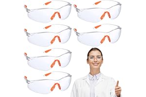 Atuoxing 8pcs Gafas Proteccion Trabajo, Gafas de Seguridad Trabajo, Gafas Laboratorio con Lentes Transparentes Plaquetas, Nasales y Patillas de Goma, Equipo Protector Personal Lentes