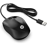 HP 1000 Wired Mouse, Cablato, Sensore Preciso, 1200 DPI, 3 Pulsanti, Rotella Scorrimento, Cavo USB 1.5 m, Design Pratico e Ve