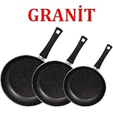 Mehtap 3L&uuml; Granit Tava Seti 18-22-26Cm
