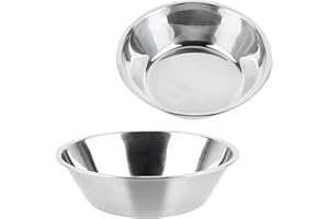 Cxryrzhe 2 Pack Thick Stainless Steel Dog Bowls Food Grade Safe Pet Cat & Dogs Feeder Bowls and Water Bowls Easy to Clean (15cm)