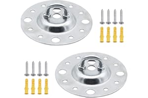 KingYH 2 Pack Wall Ceiling Mount Pad Eye Plate Bracket 115 mm Diameter Heavy Duty Suspension Strap Trainer Hook with Screws for Suspension Straps Fitness Training Yoga Swing Resistance Band