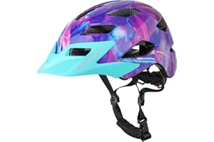 Casco Bici Bambino, Exclusky Casco Bici Bambina Casco MTB Enduro con Visiera per BMX Skateboard Scooter Monopattino Roller Ciclismo 50-57cm (5-13 Anni)