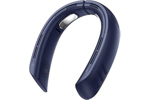 Kukiwhy Ulepszony wentylator na szyję, 4 szt. Turbo 6000 mAh przenośny wentylator na szyję, regulowany 360° wentylator ręczny, osobisty wentylator USB bez łopatek do podróży al-biały