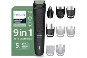 Philips India's No.1 Men's Trimmer* | One stroke beard trimming | All-in-One Grooming Kit- Face, Hair, Body | Ear/Nose attachment | Safe for Sensitive Skin | 60 mins runtime | 2yrs warranty* | MG3927