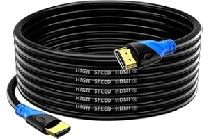 Rommisie Câble HDMI 4K/60HZ 10m (HDMI 2.0, 18 Gbit/s) Connecteurs Plaqués or Ultra Haut Débit, Retour Audio Ethernet, Compatible avec Blu - Ray, Playstation, Ordinateur Portable, PS34/5, PC, HDTV