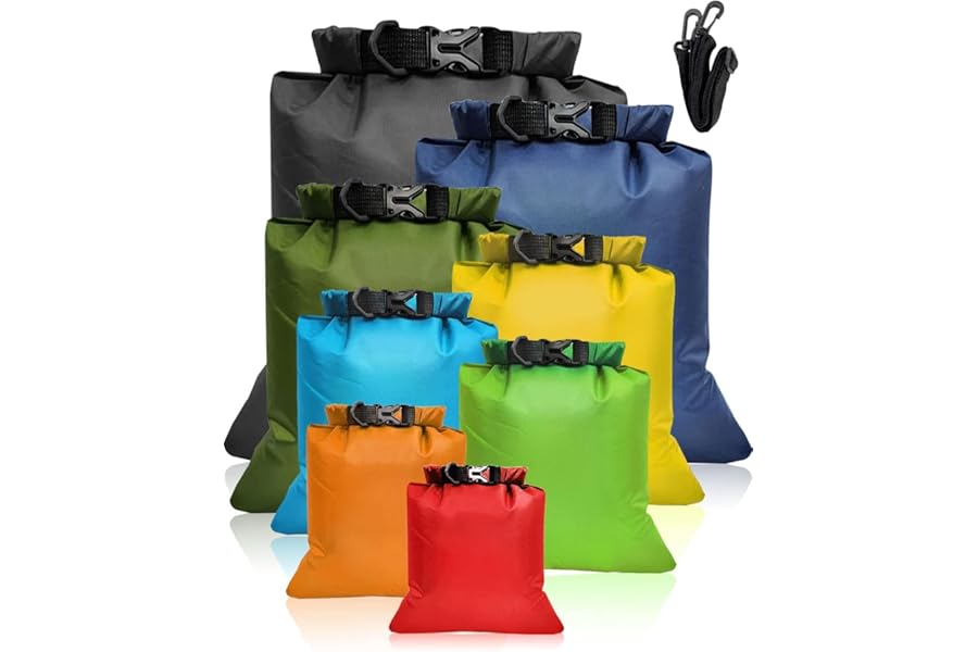 Victoper Waterproof Dry Bag Set 8 Pcs, Lightweight Large Capacity Ripstop Dry Bags Waterproof in 12L 10L 8L 5L 3.5L 3L 2.5L 1.5L Organizer Storage Bags for Outdoor Hiking Camping Fishing Cycling