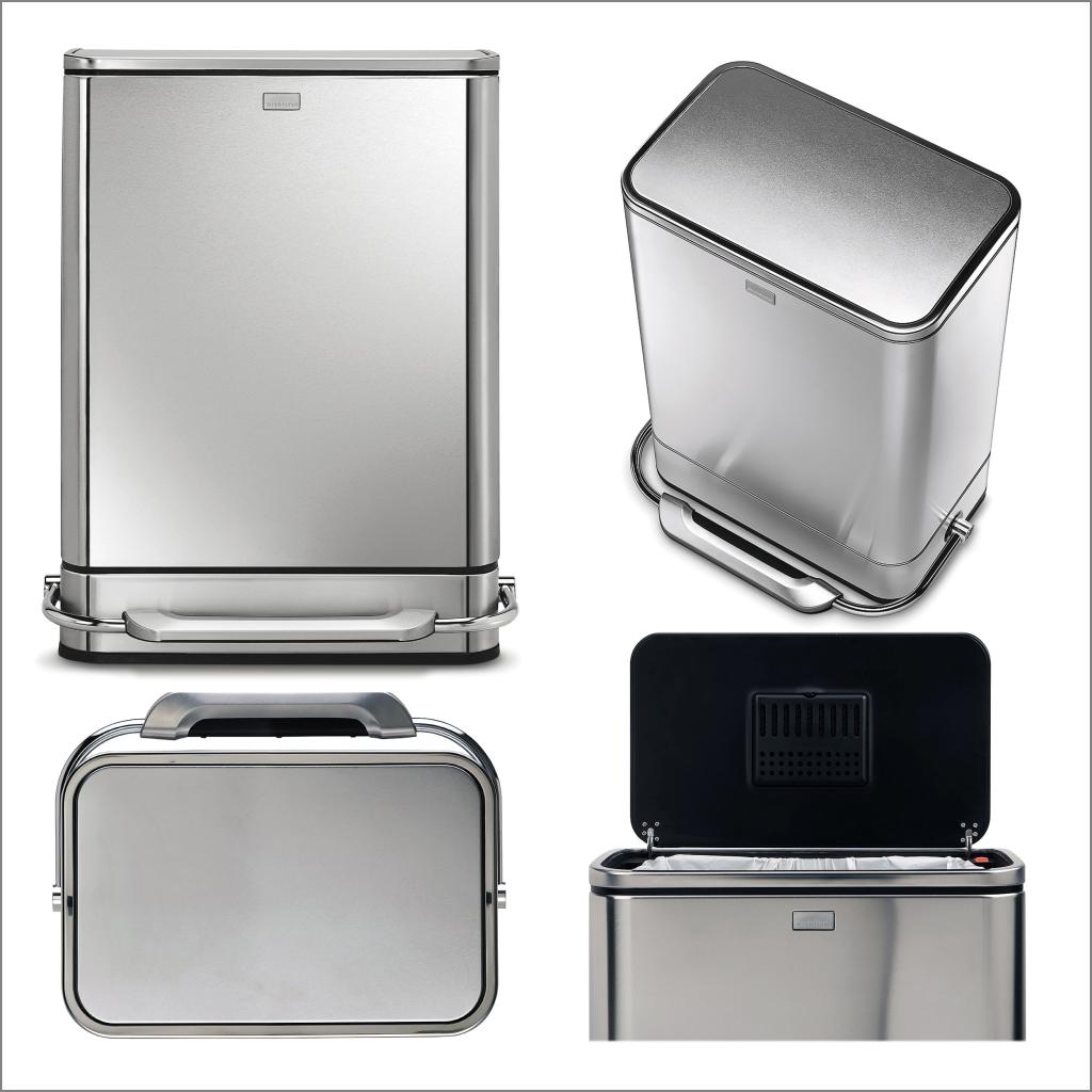 simplehuman Steel Bar Pedal Bin, 38 L FingerprintProof Stainless
