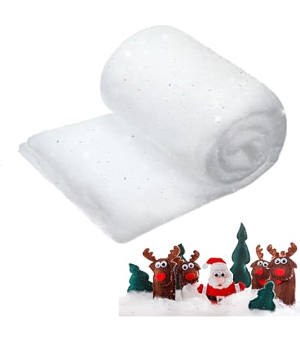 Tapis De Neige Artificielle Scintillant – Décoration De Noël, 2.6x9.8 Pieds, à Découper – Pour Tables, Cheminées, Photos