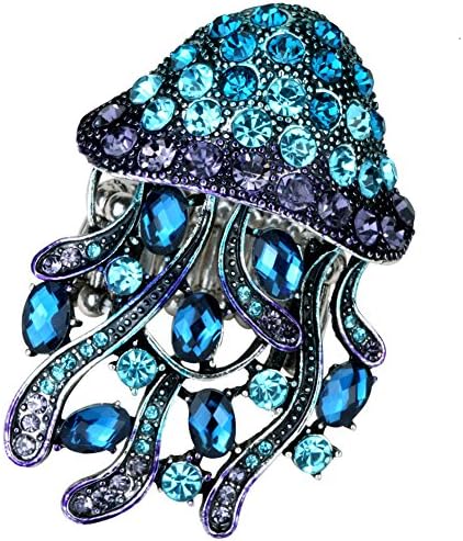 Angel Jewelry Women's Crystal Jellyfish Stretch Ring