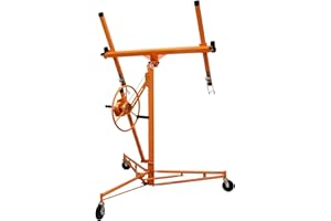 T-MECH Elevador de Pladur 5m Elevador Profesional para Placas de Yeso de Montaje de Placas de Yeso Plegable, Elevador de Hierro para Techo y Pared Escayolista Escofina Encintador Punzonadora Carga de 68 kg