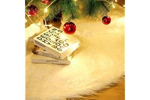 CHBOP 90CM Weihnachtsdecke Weihnachtsbaumdecke Unterlegdecke Baumdecke Christbaumständer Dekorationen Plüsch Weihnachtsschmuck Deko für Weihnachten weiß