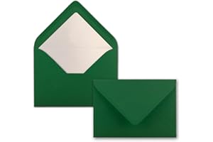 NEUSER PAPIER Buste da lettera colorate – DIN C6 – Foderate con carta velina bianca – 80 g/m2 – 114 X 162 mm – Chiusura adesiva – Busta con fodera interna I marca FarbenFroh® di Gustav NEUSER® 100 Stück verde scuro