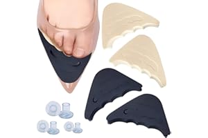 YOFDAL 4 Paar Schuhfüller für zu große Schuhe mit 3 Paar Fersenschützern, Weiche Schaumstoff-Einsätze, atmungsaktiv, Fußstütze, wiederverwendbar, Vorfußpolster für High Heels Damen Herren