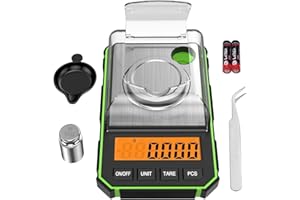 ORIA Báscula Digitales de Precisión, 50g/0.001g Báscula de Bolsillo con Peso de Calibración de 50g y Pinzas Electrostáticas, Báscula de Cocina con Tara y Pantalla LCD Retroiluminada