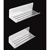 DELTAHOME Paslanmaz &Ccedil;elik 2 ADET 24cm Duş Rafı Yapışkanlı Kolay Montaj | Paslanmaz &Ccedil;elik 304 Kalite - INOX