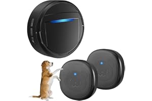Whimsii Wireless Dog Doorbell, Ring Bell to Go Outside, IP55 Waterproof Buttons, 55 Melodies, 4 Volume Levels & 950ft Range (Black, 1 Receiver 2 Transmitters)