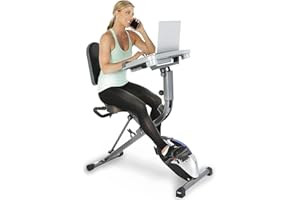 Paradigm Health and Wellness 7102 Exerpeutic 1000 WorkFit estación de escritorio plegable bicicleta estática semi-recumbent