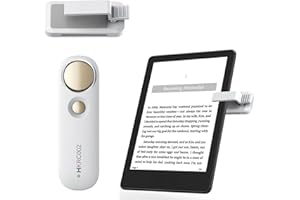 Hogance Mando a Distancia RF Universal Pasapáginas para Kindles eReaders, Turner de Página Inalámbrica para iPad Tabletas Lectura de eBooks, Accesorios para la Lectura de Kindles, Blanco+Champán