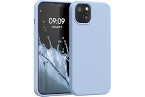 kwmobile Carcasa Compatible con Apple iPhone 13 Funda - Case TPU y Silicona antigolpes - Apto Carga inalámbrica - Azul Claro Mate