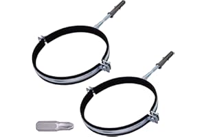 SKIR'CO (2 piezas) Soportes de tubería con revestimiento de goma para tubos de 150 mm, soportes de tubería para montaje en pared y techo, abrazaderas de tubería
