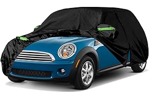 ZWPARTS Funda de Coche Reemplazo para Mini Cooper 3 Puertas 2000-2024, Impermeable Negra Cubierta de Garaje Completa con Puerta con Cremallera para Nieve, Lluvia y Protección contra Todo Tipo de Clima