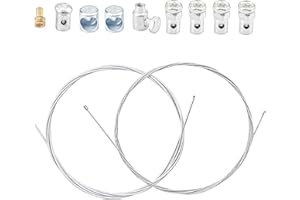 ANBOO 2 Kit de Réparation de Câble Universel, Câble d'embrayage ou de Frein Universel avec Serre-Câble, Câble d'embrayage pour Moto Tondeuse Quad, 2m