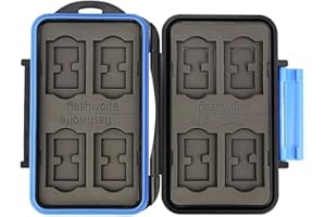 ‎FLASHWOIFE Flashwoife, 8 x SDHC + 16 x Micro SDHC Karten Holder, Aufbewahrung SD Flash Card Case, Speicherkarten Etui Schutzbox, Hülle, spritzwasserfest, staubabweisend, schwarz