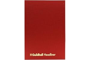 Exacompta - Ref 38/12Z - Guildhall - Headliner Case bound Hardback Account Book, 298 x 203mm, 12 Cash Column, 80 Pages, Tamper-Proof, Precision Ruled 95gsm Ledger Paper - Burgundy