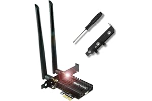 Ubit WiFi 6E AX210 PCIE WiFi Card Extends to 6GHz (6GHz/5GHz/2.4GHz),Up to 5400Mbps,BT5.2,OFDMA,MU-MIMO,Ultra-Low Latency,(Support Win 10 64bit Only)