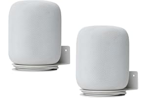 shinar Soporte de Pared de Metal Compatible con Homepod 2, Soporte de Soporte Compatible con Homepod 2, gestión de Cables integrada máx. 12 kg (2-Pack, Blanco)